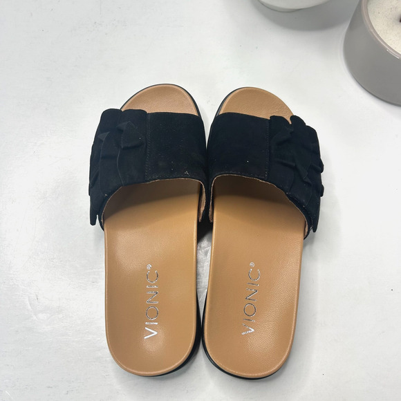 Vionic Palm Roni Suede Slides Sandals Black VS385/15271928 Women’s US 5 NWB - Picture 5 of 10